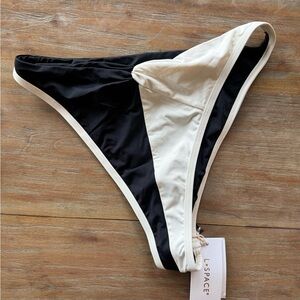 L*Space Black and White Bikini Bottom
